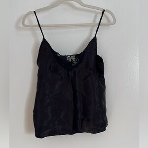 Victoria's Secret Black Satin Cami with Lace